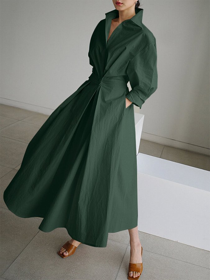 Evangelia | Elegantné bavlnené prepínacie midi šaty