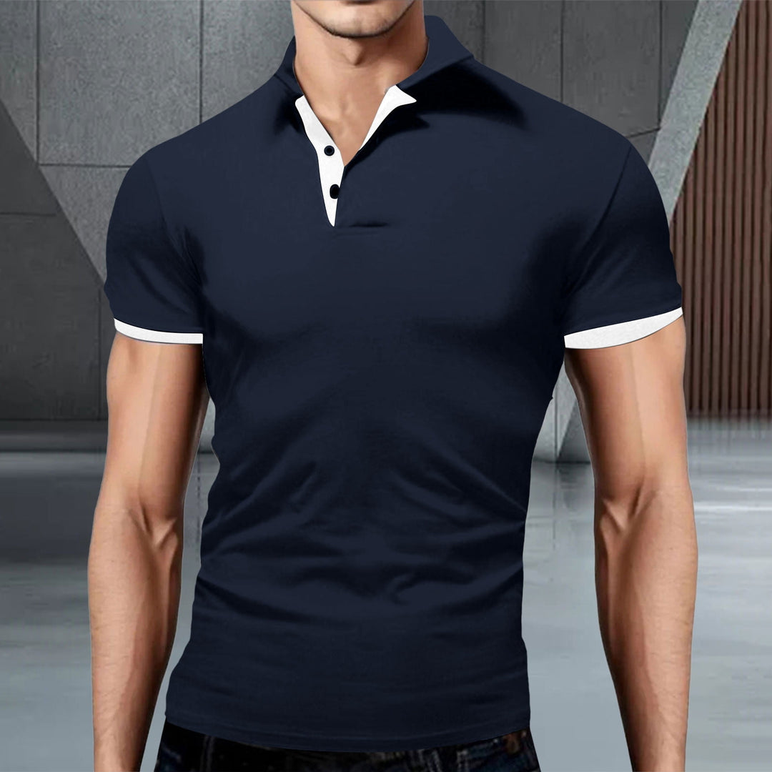 Momount pánska polokošeľa – stojačik, kontrastné lemovanie, slim fit