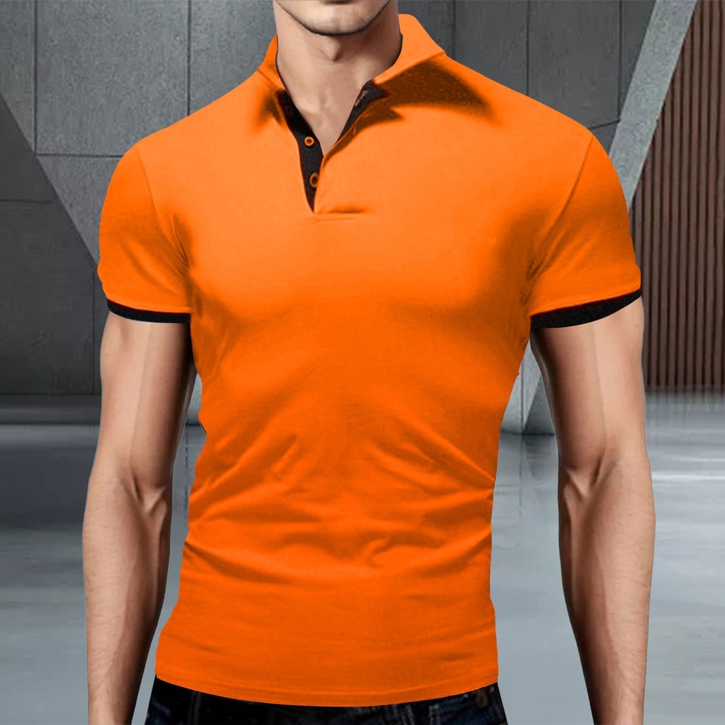 Momount pánska polokošeľa – stojačik, kontrastné lemovanie, slim fit