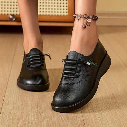 Momount dámske šnurovacie mokasíny – kožené, okrúhla špička, flatform, pohodlné a ležérne