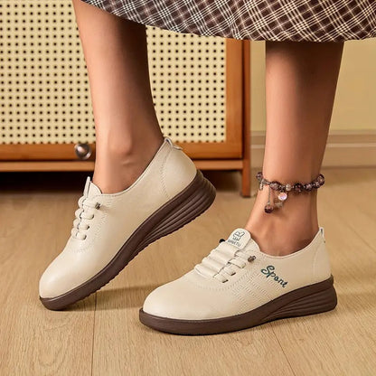 Momount dámske šnurovacie mokasíny – kožené, okrúhla špička, flatform, pohodlné a ležérne