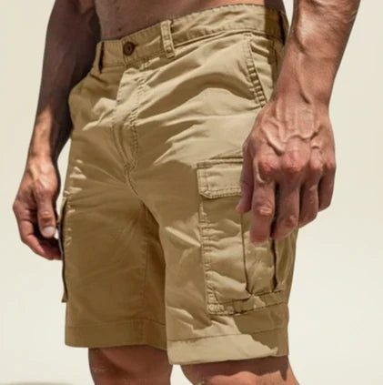 Momount pánske cargo šortky – slim fit, zapínanie na gombíky, vrecká s chlopňou, bavlna