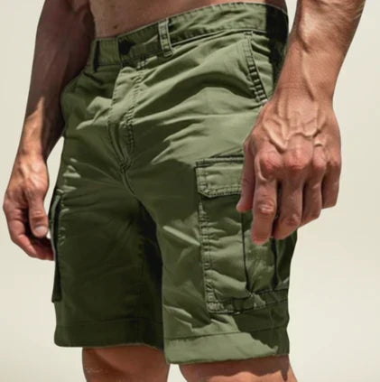 Momount pánske cargo šortky – slim fit, zapínanie na gombíky, vrecká s chlopňou, bavlna