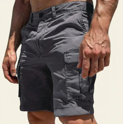 Momount pánske cargo šortky – slim fit, zapínanie na gombíky, vrecká s chlopňou, bavlna