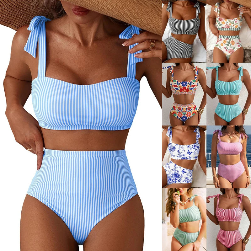 Momount Women High Waist Bikini Set