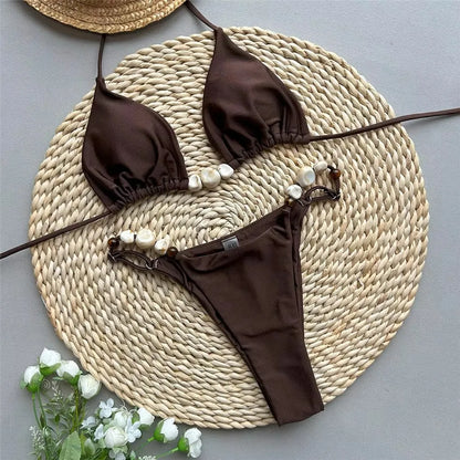 Momount Women Halter Bikini Set