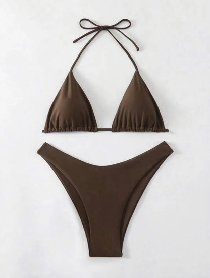 Momount Women Halter Bikini Set
