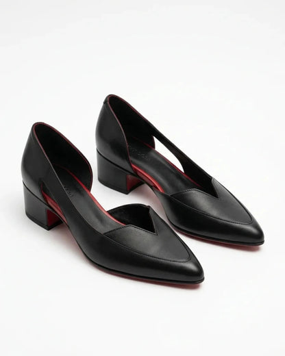 Momount Women’s Block Heel Pumps – Pointed Toe Office — flats-for-women-closed-toe-slip-on-black-05-reference-view.webp