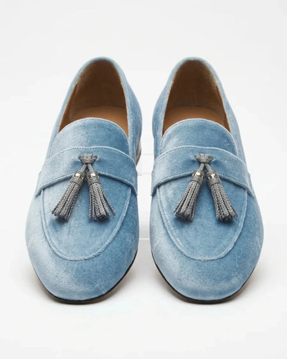 Genevra | Business Velvet Tassel Loafers — loafers-for-women-tassel-detail-slip-on-blue-04-reference-view.webp