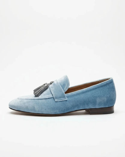 Genevra | Business Velvet Tassel Loafers — loafers-for-women-tassel-detail-slip-on-blue-06-reference-view.webp
