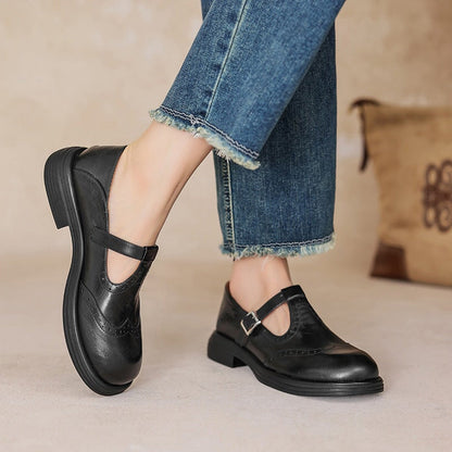Calista | Vintage hnedé oxford mary jane topánky na platforme